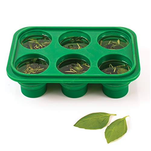 HIC Kitchen Prep-N-Freeze Mini Portion Tray with Lid, Collapsible LFGB Silicone, 2-Ounce Sections