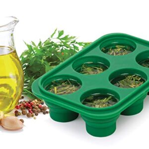 HIC Kitchen Prep-N-Freeze Mini Portion Tray with Lid, Collapsible LFGB Silicone, 2-Ounce Sections