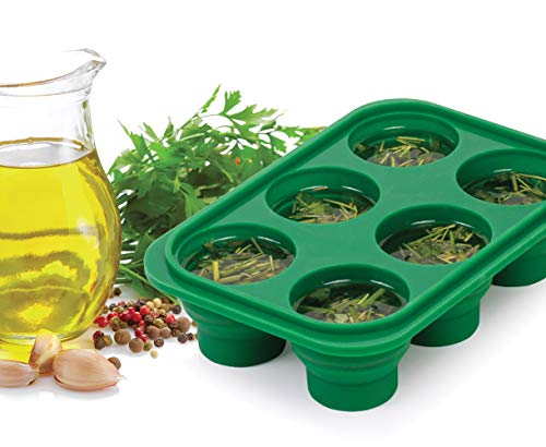 HIC Kitchen Prep-N-Freeze Mini Portion Tray with Lid, Collapsible LFGB Silicone, 2-Ounce Sections