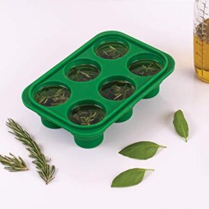 HIC Kitchen Prep-N-Freeze Mini Portion Tray with Lid, Collapsible LFGB Silicone, 2-Ounce Sections