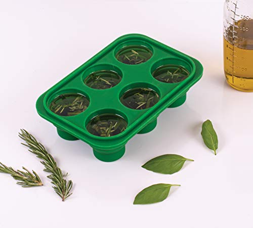 HIC Kitchen Prep-N-Freeze Mini Portion Tray with Lid, Collapsible LFGB Silicone, 2-Ounce Sections