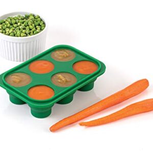 HIC Kitchen Prep-N-Freeze Mini Portion Tray with Lid, Collapsible LFGB Silicone, 2-Ounce Sections