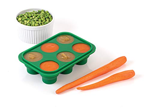 HIC Kitchen Prep-N-Freeze Mini Portion Tray with Lid, Collapsible LFGB Silicone, 2-Ounce Sections