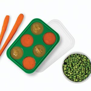 HIC Kitchen Prep-N-Freeze Mini Portion Tray with Lid, Collapsible LFGB Silicone, 2-Ounce Sections