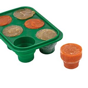 HIC Kitchen Prep-N-Freeze Mini Portion Tray with Lid, Collapsible LFGB Silicone, 2-Ounce Sections