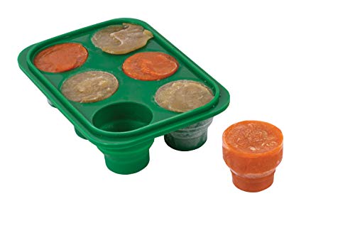 HIC Kitchen Prep-N-Freeze Mini Portion Tray with Lid, Collapsible LFGB Silicone, 2-Ounce Sections