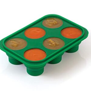 HIC Kitchen Prep-N-Freeze Mini Portion Tray with Lid, Collapsible LFGB Silicone, 2-Ounce Sections