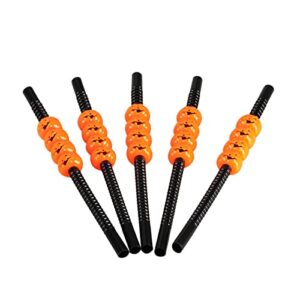 BinaryABC Halloween Pumpkin Straws,Halloween Party Straws,Halloween Drinking Straws,Halloween Party Favors Decorations Supplies,Pack of 5(Random Style)