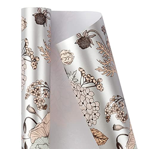 MAYPLUSS Wrapping Paper Roll - Mini Roll - 17 inch X 120 inch Per roll - 3 Different Silver Design (42.3 sq.ft.ttl)