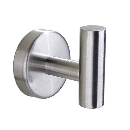 Brushed Nickel Bathroom Towel Hooks Rust Proof Stainless Steel Heavy Duty Clothes Coat Robe Holders 2 Pack Wall Mounted Hooks for Bedroom Kitchen Hotel Outdoor