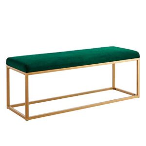 ball & cast upholstered bench, 48" w, emerald - frame