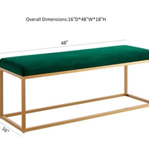 Ball & Cast Upholstered Bench, 48" W, Emerald - Frame