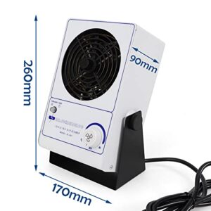 110V 60Hz Ionizing Air Blower Fan Anti Electrostatic Ion Blower Anti-Static Ionizer ESD Static Electricity Elimination Eliminator Fan Adjustable Wind Speed