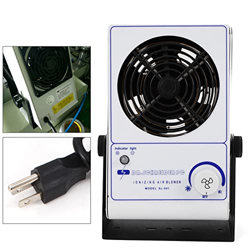 110V 60Hz Ionizing Air Blower Fan Anti Electrostatic Ion Blower Anti-Static Ionizer ESD Static Electricity Elimination Eliminator Fan Adjustable Wind Speed