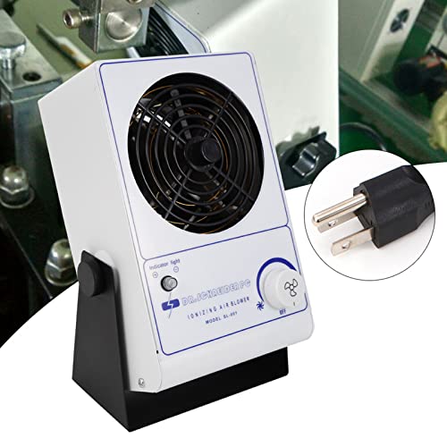 110V 60Hz Ionizing Air Blower Fan Anti Electrostatic Ion Blower Anti-Static Ionizer ESD Static Electricity Elimination Eliminator Fan Adjustable Wind Speed