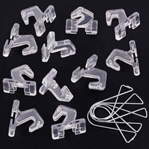 Hilitchi 30Pcs Ceiling Hooks Clips Kit Including 15Pcs Transparent Hinged Ceiling Hooks & 15Pcs T-bar Squeeze Clips Set for Hanging Decorations at Office, Classroom, Home, Mall, Special Events