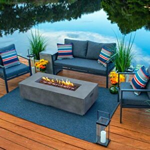 Juno 4 Piece Outdoor Furniture Conversation Set with 56" Rectangular Propane Gas Fire Pit Table