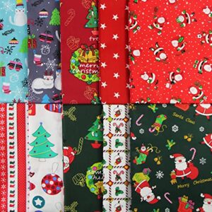 aufodara 10pcs cotton craft fabric bundles christmas patterns fat squares textile patchwork for home diy decoration crafts sewing quilting pillows bags pennant handwork (50 x 80 cm, u-01)