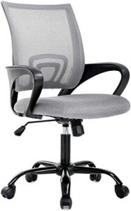 payhere executive task ergonomic desk home computer gaming office chair mesh working chair with mid-back lumbar support armrest modern adjustable swivel rolling desk chair for women men, grey