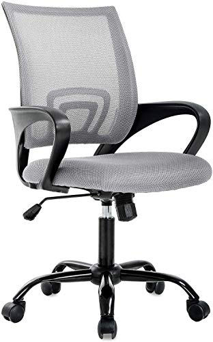 Payhere Executive Task Ergonomic Desk Home Computer Gaming Office Chair Mesh Working Chair with Mid-Back Lumbar Support Armrest Modern Adjustable Swivel Rolling Desk Chair for Women Men, Grey