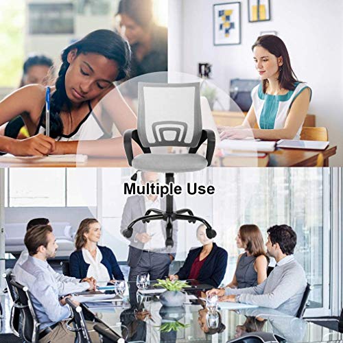 Payhere Executive Task Ergonomic Desk Home Computer Gaming Office Chair Mesh Working Chair with Mid-Back Lumbar Support Armrest Modern Adjustable Swivel Rolling Desk Chair for Women Men, Grey