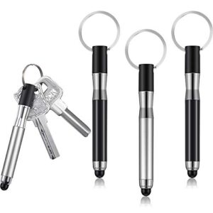 outus 4 pieces mini stylus pen with keyring loop 3-in-1 accessory bullet capacitive stylus pen keychain stylus tablet pen touchscreen stylus pen