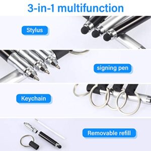 Outus 4 Pieces Mini Stylus Pen with Keyring Loop 3-in-1 Accessory Bullet Capacitive Stylus Pen Keychain Stylus Tablet Pen Touchscreen Stylus Pen