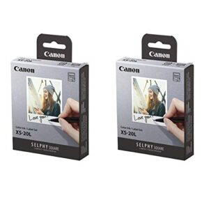 canon 2 pack selphy color ink/label xs-20l set, 20 sheets