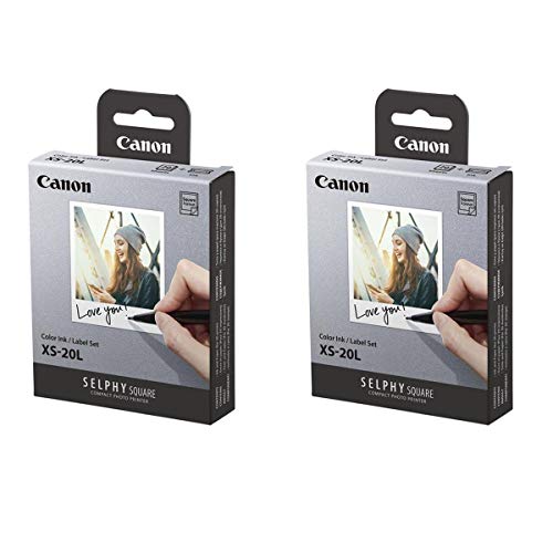 Canon 2 Pack SELPHY Color Ink/Label XS-20L Set, 20 Sheets