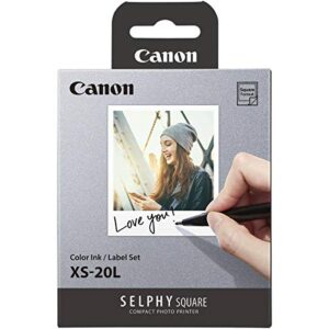 Canon 2 Pack SELPHY Color Ink/Label XS-20L Set, 20 Sheets