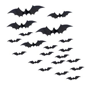 3d bats stickers,44 pcs 3d bat halloween decoration stickers for room decor for home decor 4 different sizes halloween party decoration supplies