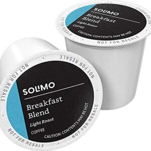 Amazon Brand - 100 Ct. Solimo Medium-Dark Roast Coffee Pods, House Blend & 100 Ct. Solimo Light Roast Coffee Pods, Breakfast Blend, Compatible with Keurig 2.0 K-Cup Brewers