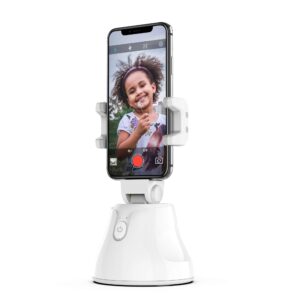 gimbal 360 rotation auto face & object tracking vlog shooting smartphone mount holder apai genie 1(white)