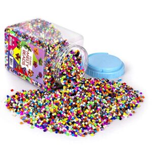 playkidz fuse beads, bulk assorted multicolor melty beads for kids crafts, big bucket of 22000 pcs