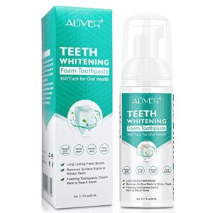 teeth whitening toothpaste foam natural ingredients baking soda for cleaning teeth and improve teeth health - 60ml