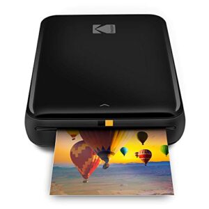 zink kodak step wireless color photo printer 2x3 sticky-back paper for bluetooth or nfc devices (black) sticker edition