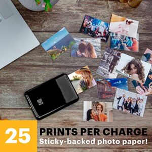 Zink Kodak Step Wireless Color Photo Printer 2x3 Sticky-Back Paper for Bluetooth or NFC Devices (Black) Sticker Edition