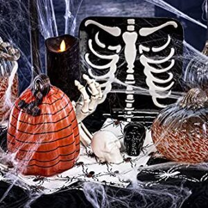 Boston International Halloween Ceramic Serving Platter, 10 x 10-Inches, Skeleton Torso,KAC20383