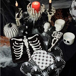 Boston International Halloween Ceramic Serving Platter, 10 x 10-Inches, Skeleton Torso,KAC20383