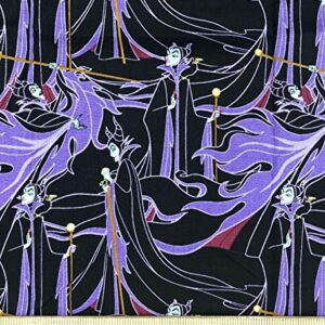 1 Yard - Disney Villains Maleficent in Lavender on Black Cotton Fabric (Great for Quilting, Sewing, Craft Projects, Quilts, Throw Pillows & More) 1 Yard X 44" Wide