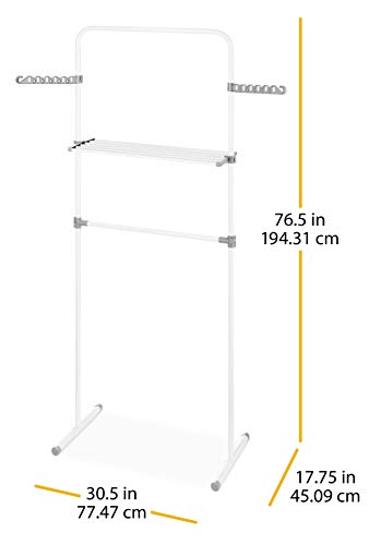 Whitmor Laundry Storage and Drying Rack, White