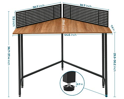 SAYGOER Computer Desk Industrial Corner Table for Small Spaces Home Office Workstation Study Writing Desk, Walnut Oak