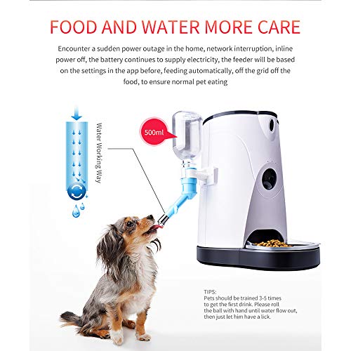 ZZK Intelligent Automatic Pet Food Feeder Pet Water Dispenser Cat Waterer Remote Video Surveillance Cat and Dog Automatic Pet Feeder