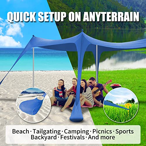 Pop Up Beach Tent Umbrella – 10FT X 10FT Sun Shade Shelter,Lycra UPF50+ Beach Canopy Sun shelter Shade,Outdoor Tent Shade with Sand Shovel,Christmas Greeting Card is The Best Wish to Your Lover
