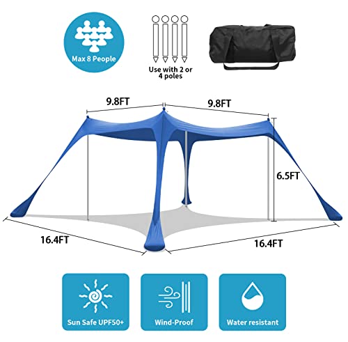 Pop Up Beach Tent Umbrella – 10FT X 10FT Sun Shade Shelter,Lycra UPF50+ Beach Canopy Sun shelter Shade,Outdoor Tent Shade with Sand Shovel,Christmas Greeting Card is The Best Wish to Your Lover