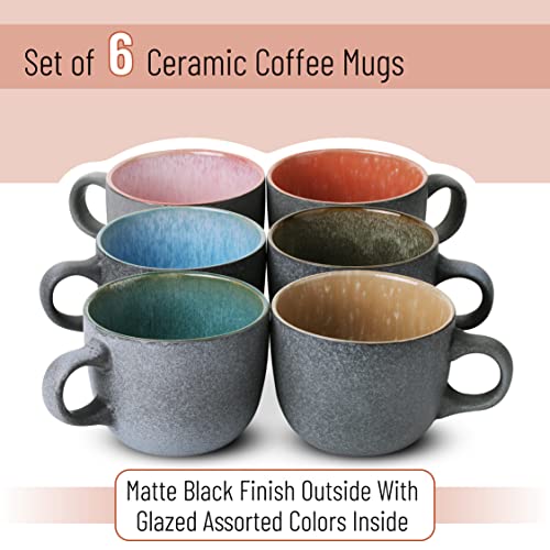BTaT- Coffee Mug Set, Set of 6, 14 oz(415ml), Coffee Cup Set, Ceramic Coffee Cups, Coffee Mug Ceramic Set, Coffee Cup Sets, Mugs, Coffee Cups, Mugs for Coffee, Coffee Cups Set, Mother's Day Gift