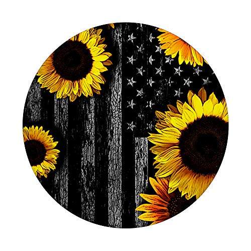 American Flag with Sunflowers PopSockets PopGrip: Swappable Grip for Phones & Tablets