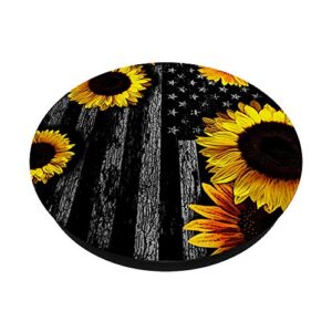 American Flag with Sunflowers PopSockets PopGrip: Swappable Grip for Phones & Tablets