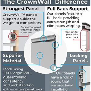 CrownWall PVC Slat Wall Panels Garage Wall and Home Organizer Storage System | Heavy Duty Organization and Easy Installation | 4ft by 4ft (16 sqft) Section, Graphite