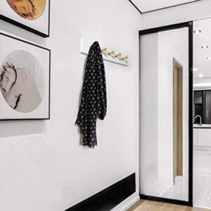 Gold Hooks for Wall Set of 2 – Decorative Wall Hooks Brass Metal – Modern Entryway Hooks – Bathroom Towel Hooks - Hanging Simple Wall Mounted Coat Hook